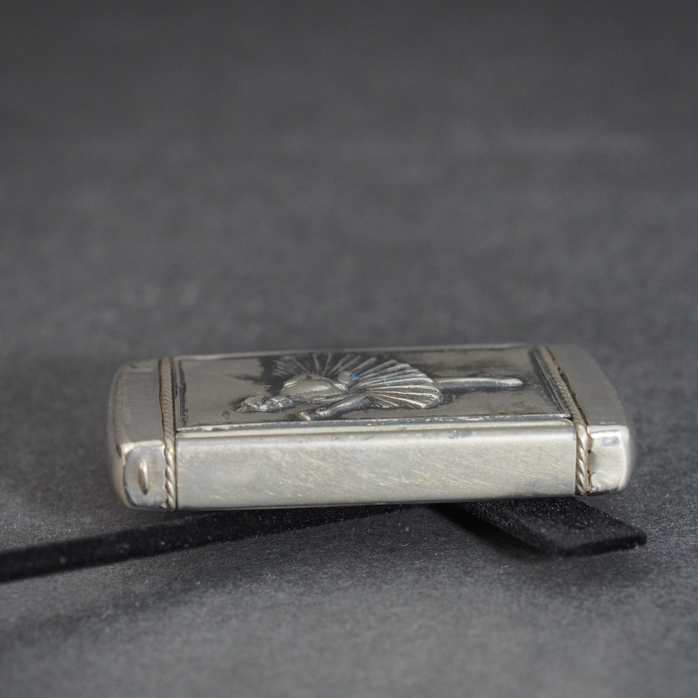 VTG Vesta Match Box Safe Silver Tone Repousse Ballerina Tobacciana Advertising - Picture 7 of 11